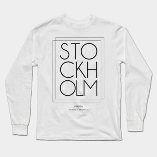 Stockholm city minimal typography 2 Long Sleeve T-Shirt